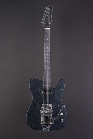 16068 Black Roses Deluxe SteelCaster with B16 Bigsby
