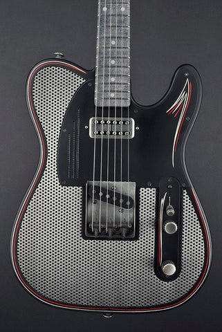 13110 Satin Black Pinstripe Antique Silver Holey SteelCaster