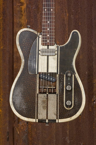 17082 Rust On Cream Racing Stripes Holey SteelCaster