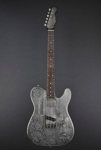 12116 Antique Silver Roses SteelCaster