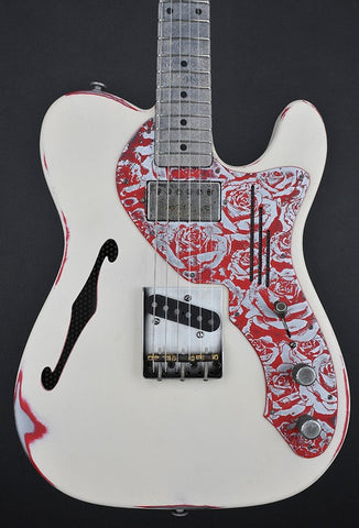 11229 Cream on Red Roses Deluxe SteelCaster
