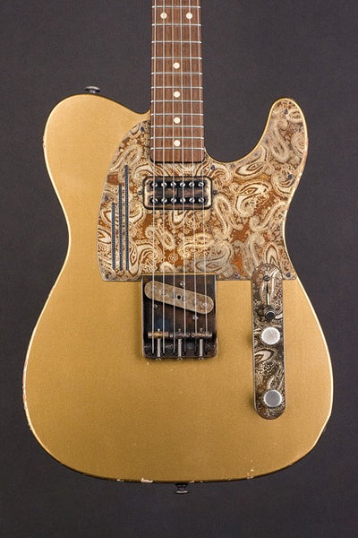 17019 Rust On Cream Paisley Aztec Gold SteelGuardCaster – James
