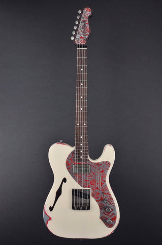 13019 Cream on Red Roses Deluxe SteelCaster