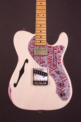 17033 Cream on Red Roses Deluxe SteelCaster