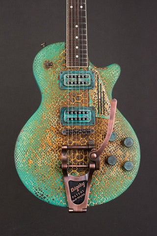 16152 Titanic Green on Cream Snakeskin SteelDeville