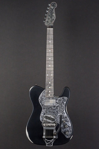 15023 Black on Cream Paisley Deluxe SteelCaster with B16 Bigsby