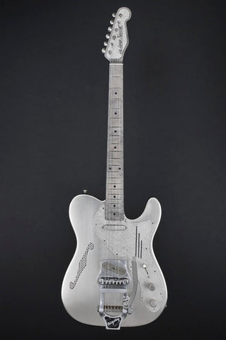 11218 Brushed Nickel Snakeskin Deluxe SteelCaster with B16 Bigsby