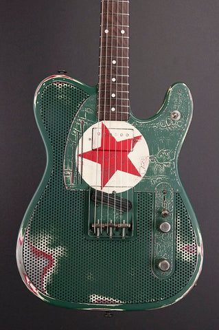 11086 Red Star Holey Gator Pickguard SteelCaster