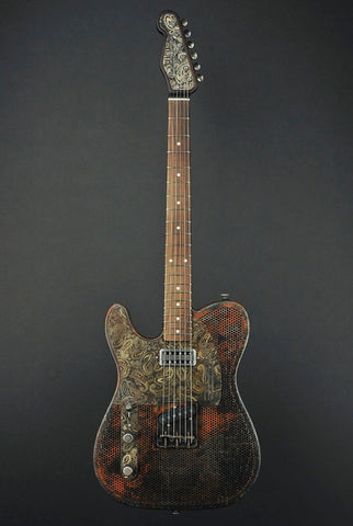 14075 Rust on Cream Paisley Holey Front SteelCaster LEFTY