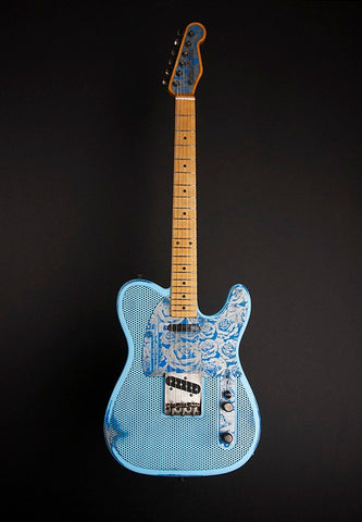 11060 Ocean Blue Roses Holey SteelCaster