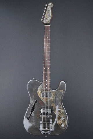 13054 Rust O Matic Paisley Pickguard Deluxe SteelCaster with B5 Bigsby