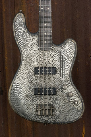 19061 Antique Silver Snakeskin Brett Simons Signature Model Steeltop Bass