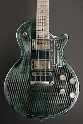 11095 Black on Green Holey SteelDeville