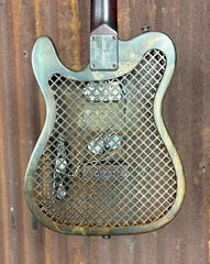 25016 Rusty Square Perforated Pinstriped Steelcaster