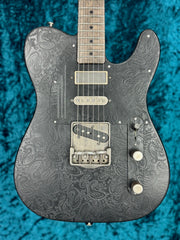 24034 Black Paisley Engraved SteelCaster