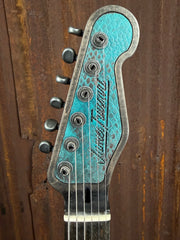 26054 Titanic Green Snake Skin Steeltopcaster