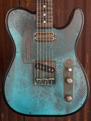 26054 Titanic Green Snake Skin Steeltopcaster