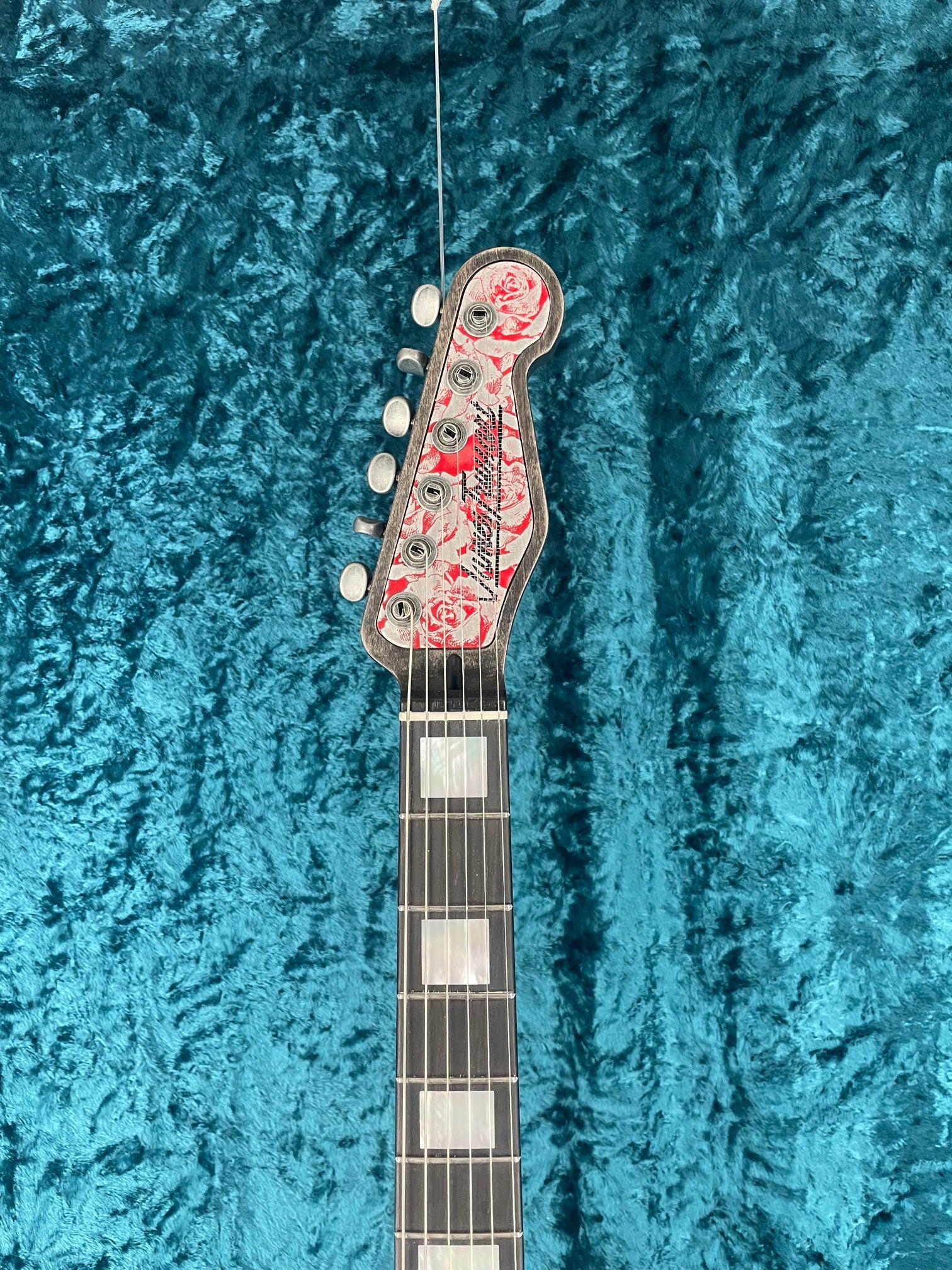 23018 Red on Steel Roses SteelGuard O Matic with Block Inlays