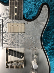 24053 Antique Silver Roses SteelTopCaster