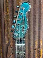 19098 Steelcaster Mat Black and Titanic Green Snake Skin