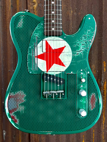 26052 Red Star Holey Gator Pickguard SteelCaster
