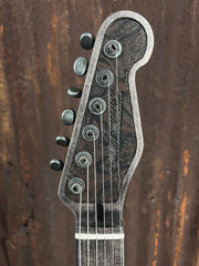 26036 Rust and Black Paisley Engraved Steeltopcaster
