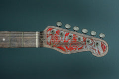 17081 Steel On Red Roses Driftwood SteelGuardCaster