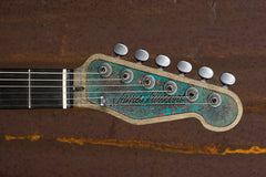 18047 Titanic Green Snakeskin Deluxe SteelCaster with no F Hole