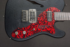 16073B Black and Red Roses Deluxe Steelcaster