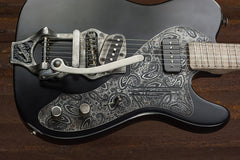 17079 Black on Steel Paisley No F-Hole Deluxe SteelCaster