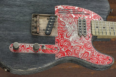 17149 Red on Paisley Driftwood SteelGuardCaster