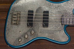 19012 Antique Silver Paisley Engraved Tuxedo Blue SteelTop Bass