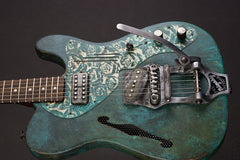 16138 Titanic Green on Cream Roses Deluxe SteelCaster
