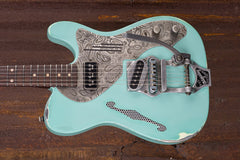 17115 Ocean Blue on Antique Silver Paisley Deluxe SteelCaster