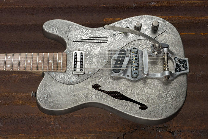 18033 Antique Silver Paisley Engraved Deluxe SteelCaster