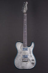 16175 Antique Silver Gator Paisley Tuxedo Blue Deluxe SteelTopCaster