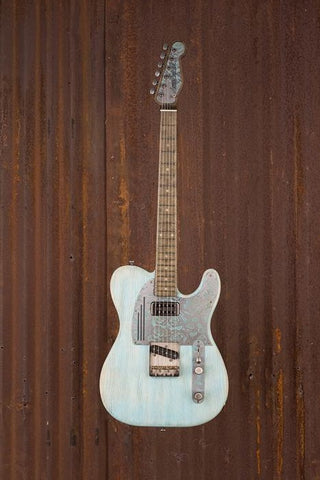 17145 Ocean Blue Roses Engraved SteelGuardCaster