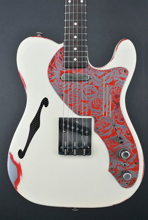 13003 Cream on Red Roses Deluxe SteelCaster