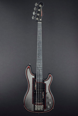 13030 Satin Black on Antique Silver Pinstripe SteelCaster Bass