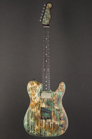 17052 Titanic Green On Cream Bamboo Deluxe SteelCaster