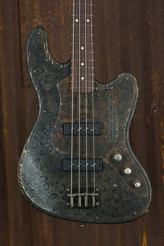 19014 Rust on Black Paisley Engraved SteelTop Bass