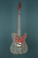 17081 Steel On Red Roses Driftwood SteelGuardCaster