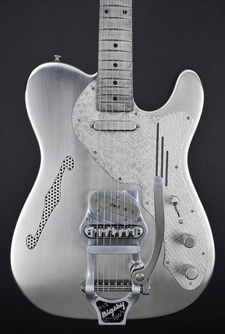 11218 Brushed Nickel Snakeskin Deluxe SteelCaster with B16 Bigsby