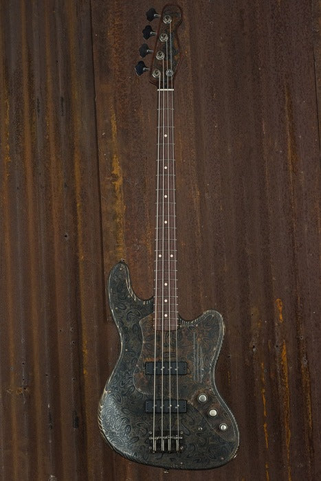 19014 Rust on Black Paisley Engraved SteelTop Bass