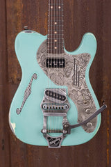 17115 Ocean Blue on Antique Silver Paisley Deluxe SteelCaster