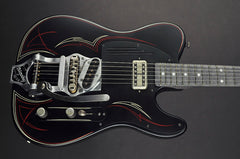 14114 Satin Black Pinstripe SteelCaster with B16 Bigsby