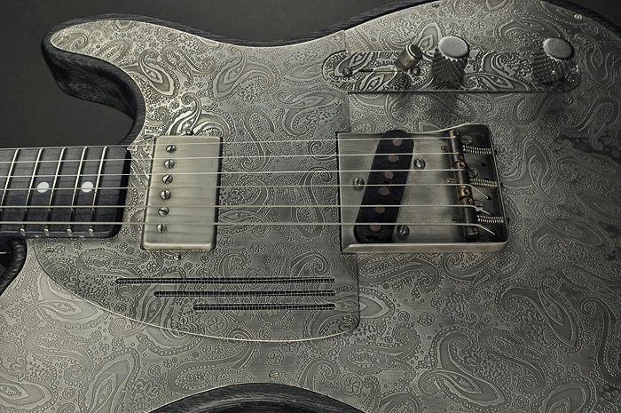 14181 Antique Silver Paisley SteelTopCaster