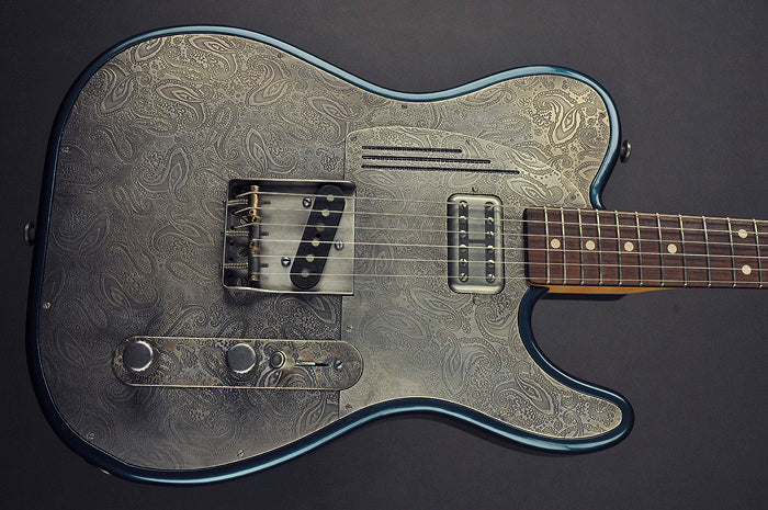 14187 Antique Silver Paisley SteelTopCaster