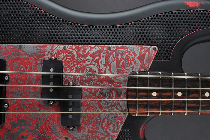 12055 Black on Red Roses SteelCaster Bass