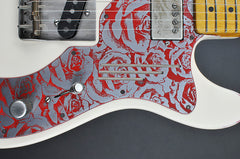 12195 Cream on Red Roses Deluxe SteelCaster